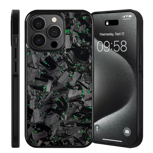 Green Forged Carbon Fiber Case iPhone With Magsafe