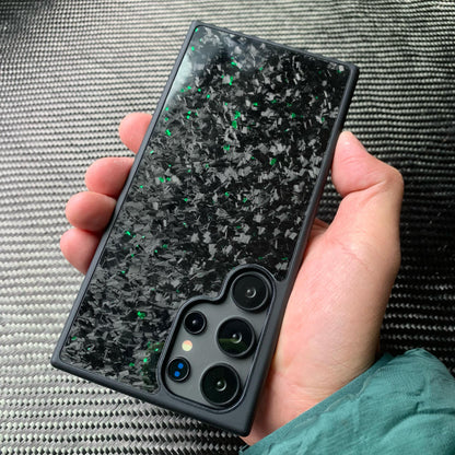 Green Forged Carbon Fiber Case Samsung Galaxy Without Magsafe