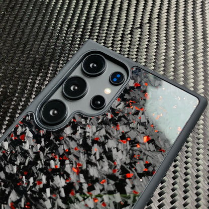 Green Forged Carbon Fiber Case Samsung Galaxy Without Magsafe