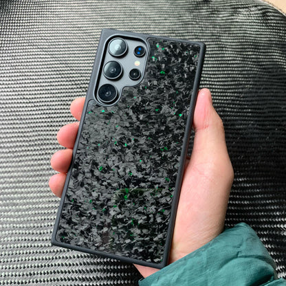 Green Forged Carbon Fiber Case Samsung Galaxy Without Magsafe