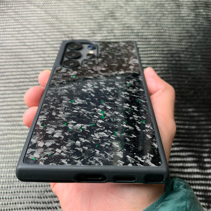 Green Forged Carbon Fiber Case Samsung Galaxy Without Magsafe