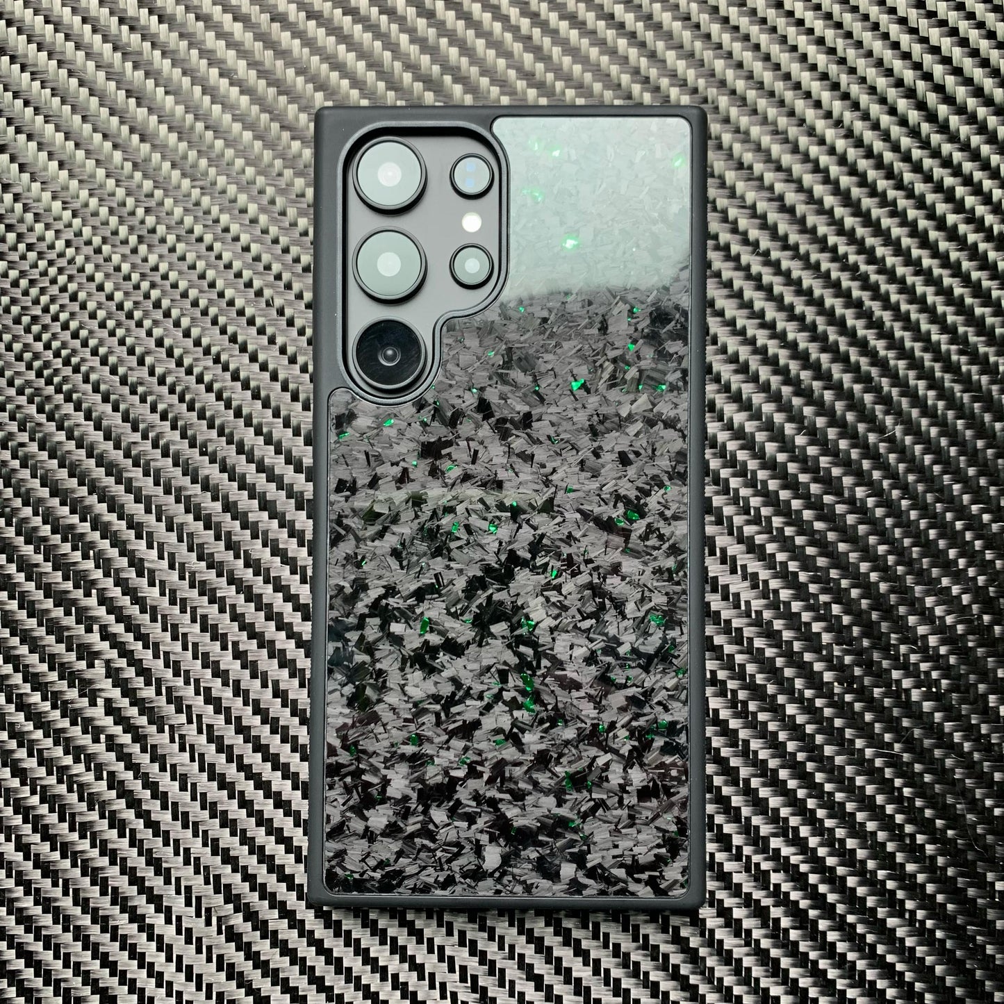 Green Forged Carbon Fiber Case Samsung Galaxy Without Magsafe