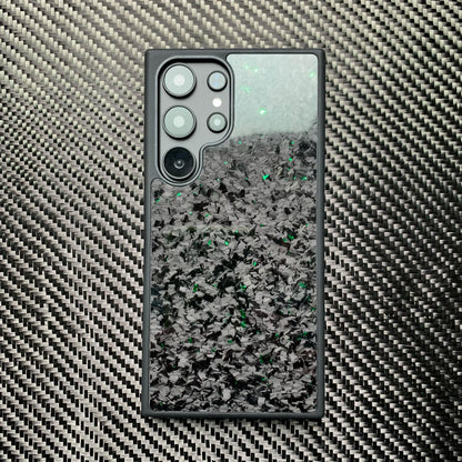 Green Forged Carbon Fiber Case Samsung Galaxy Without Magsafe