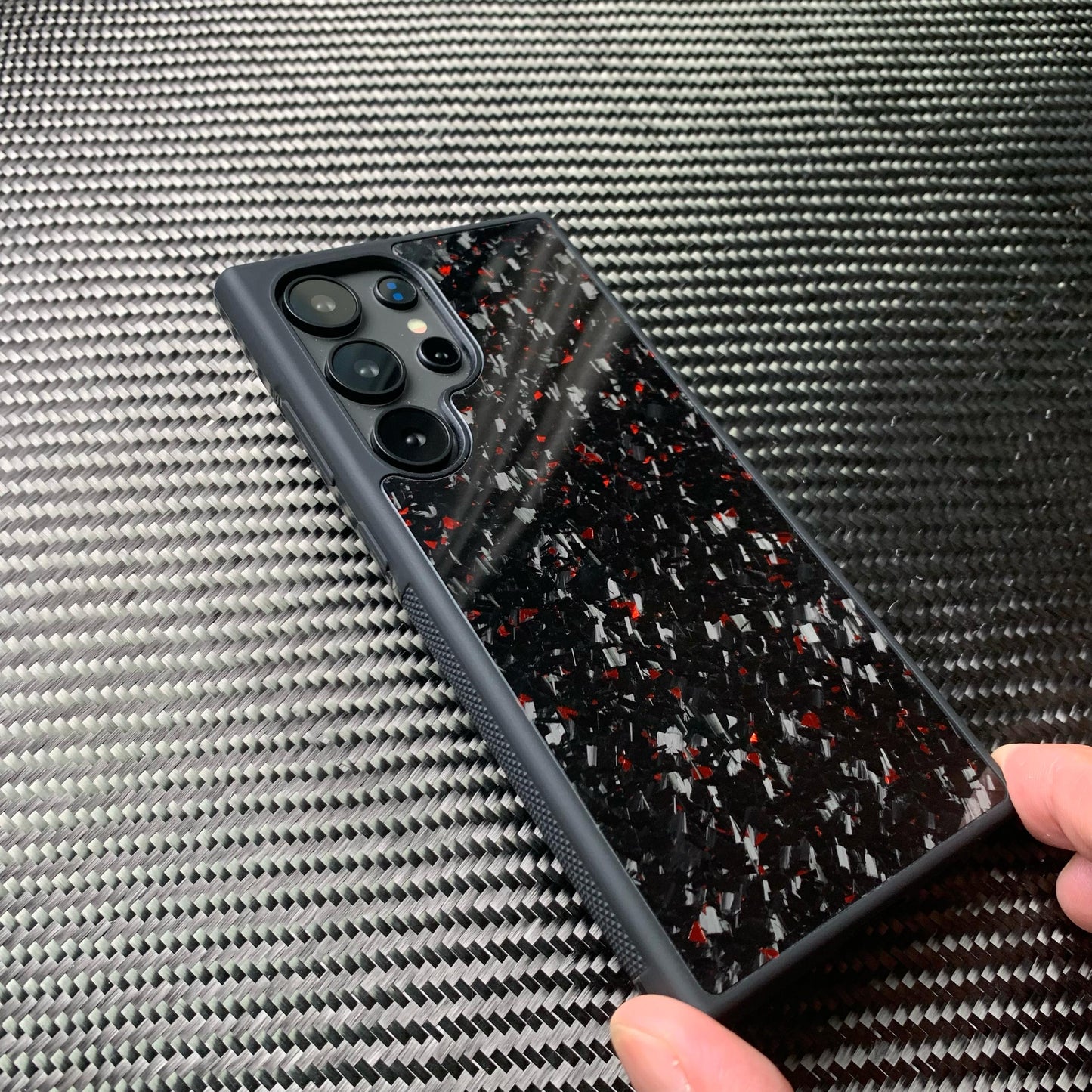 Green Forged Carbon Fiber Case Samsung Galaxy Without Magsafe